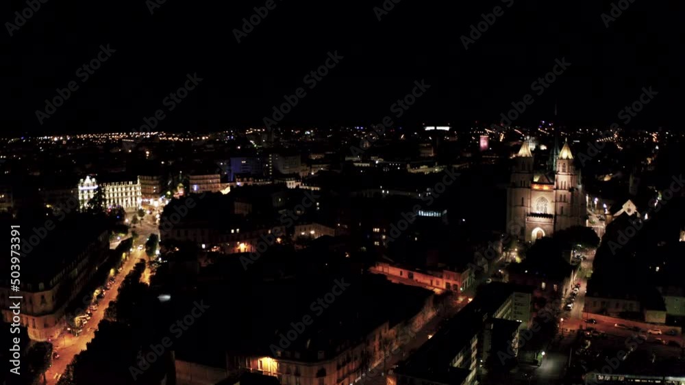 Drone Dijon City Night Cityscape 4k 25p Drone Dijon City Night Cityscape 4k 25p