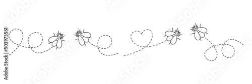 Fotografi Line flies icon set