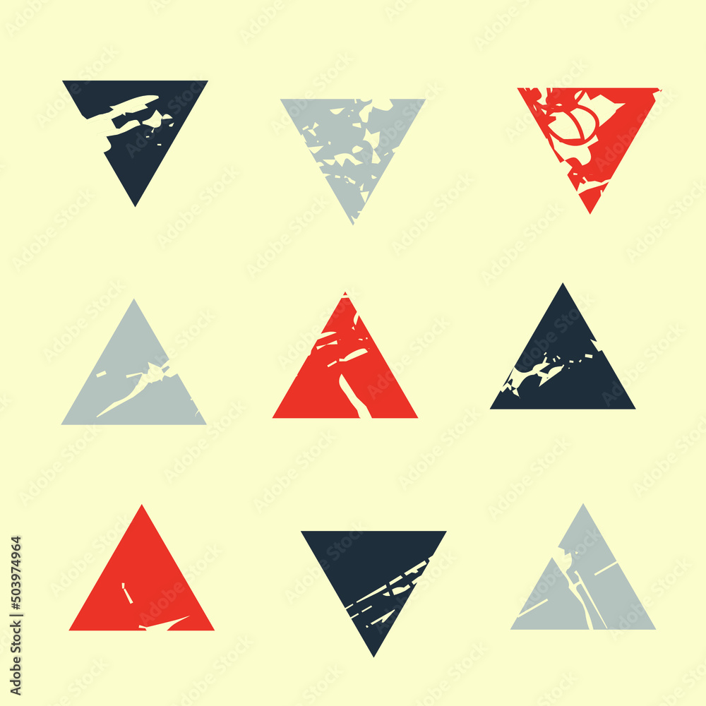 Bright wall with colored shabby triangles. Element of design for retro template. Textured background vector illustration. Bright wall with colored shabby triangles. Element of design for retro template. Textured background vector illustration.