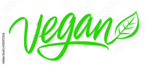 Vegan handwritten vector inscription. Go vegan! Vegan lettering design.