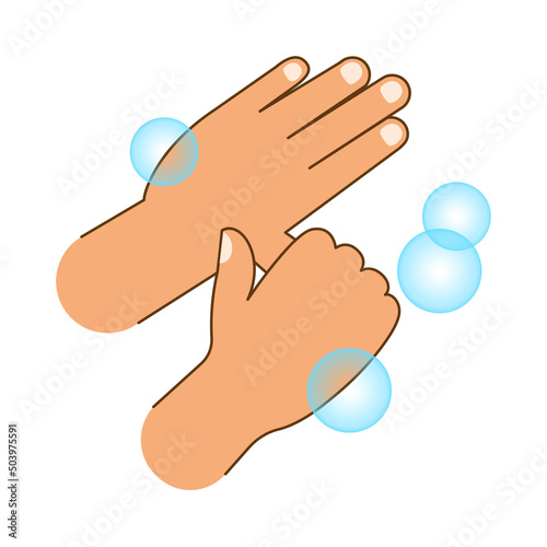 hand washing with soap bubbles, hand wash cartoon clip art cute for coloring worksheet