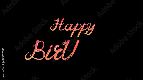 Wallpaper Mural Happy birthday animated lettering text Torontodigital.ca
