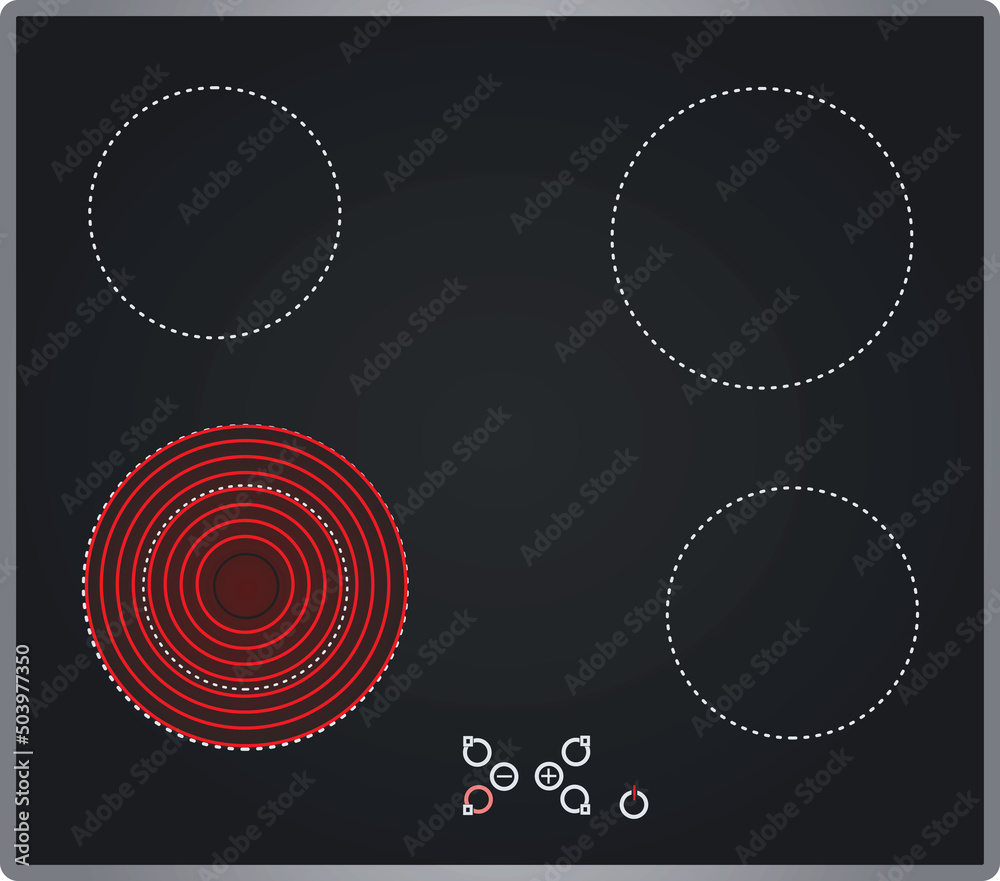 Glass ceramic plate. vector illustration
