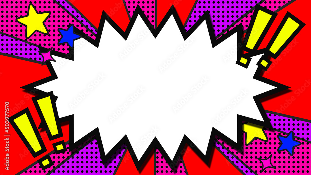 ポップな背景と吹き出し ビックリマーク Stock Illustration Adobe Stock