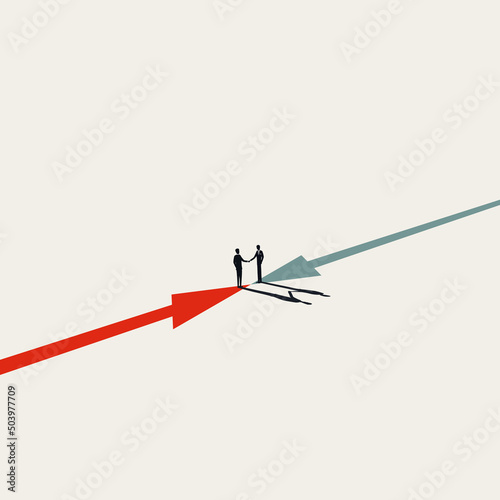 Business deal and negotiation vector concept. Symbol of cooperation, partnership and success. Minimal illustration