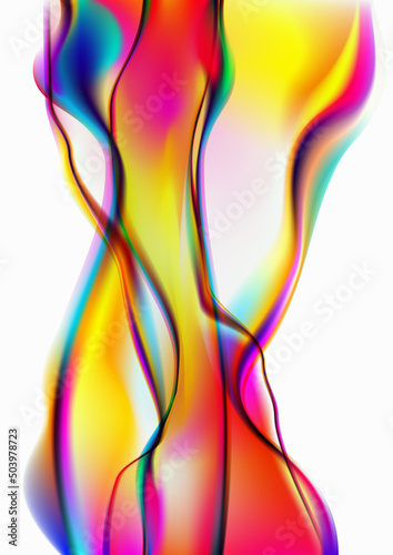 Fototapeta Naklejka Na Ścianę i Meble -  Abstract liquid holographic gradient shape. 