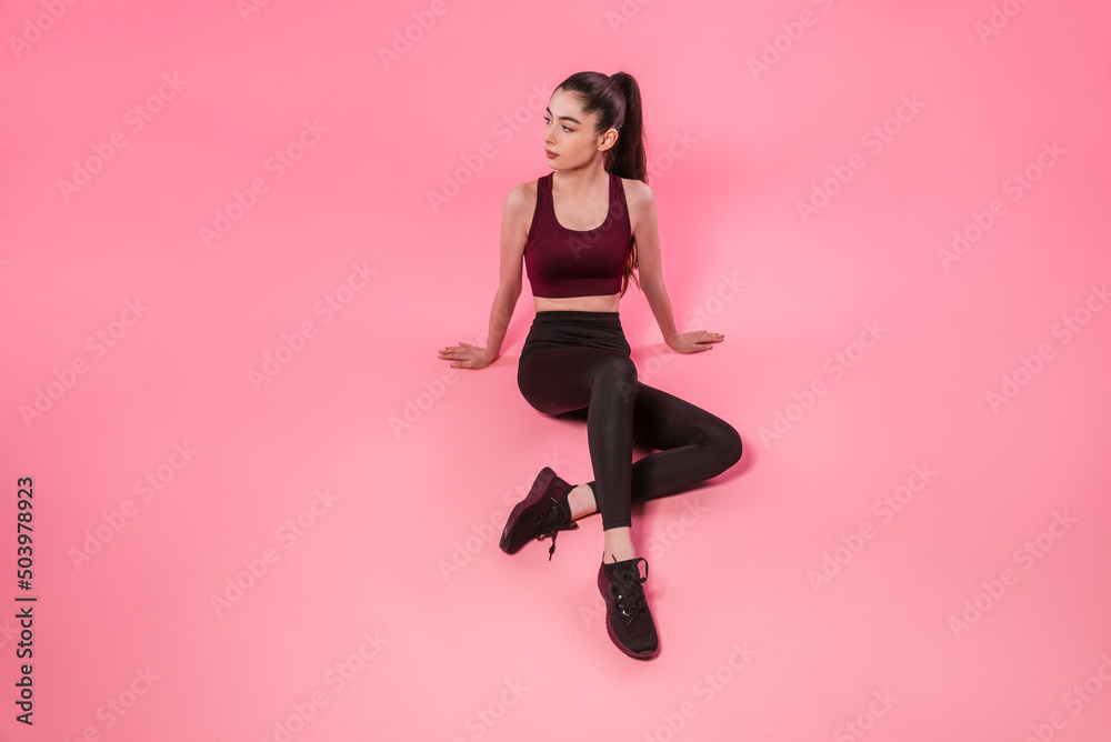 Full-length portrait of athletic sportswoman Full-length portrait of athletic sportswoman