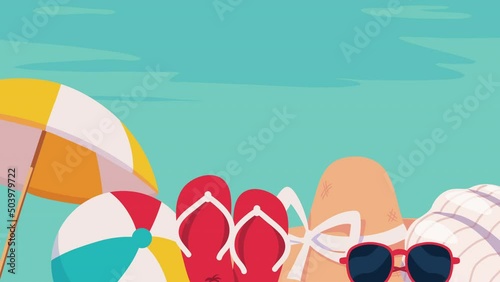 summer season accessories animation