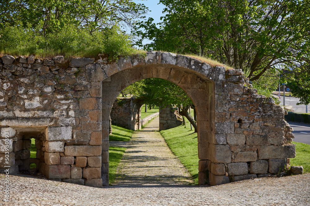 Several stone arches, old medieval construction from Portugal