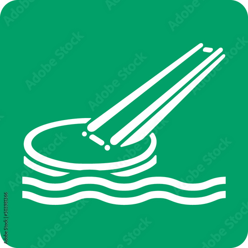 ISO 7010 E054 Marine evacuation slide