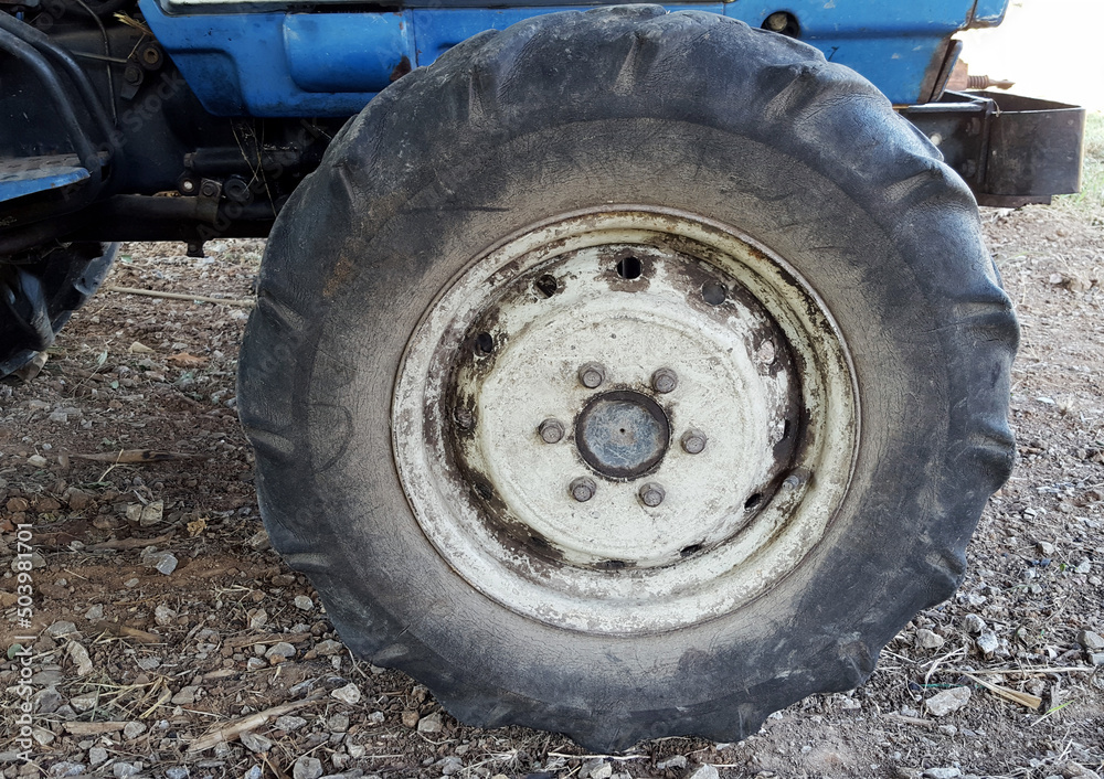 old wheel of tractor