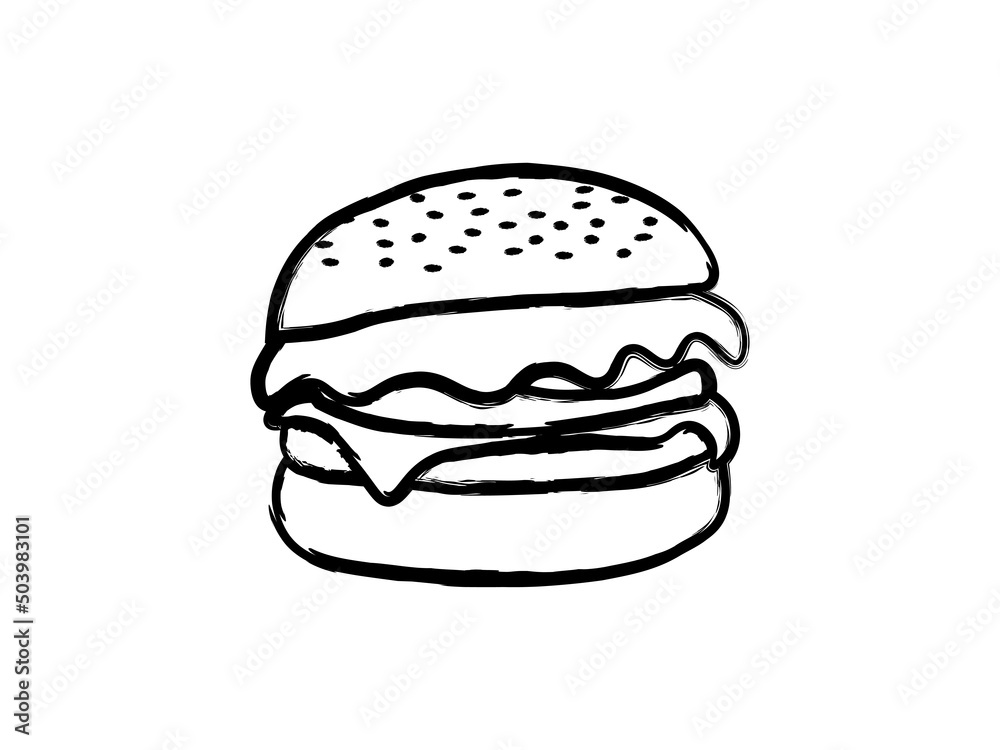 Burger Handdrawn Icon Logo Design Element Burger Handdrawn Icon Logo Design Element