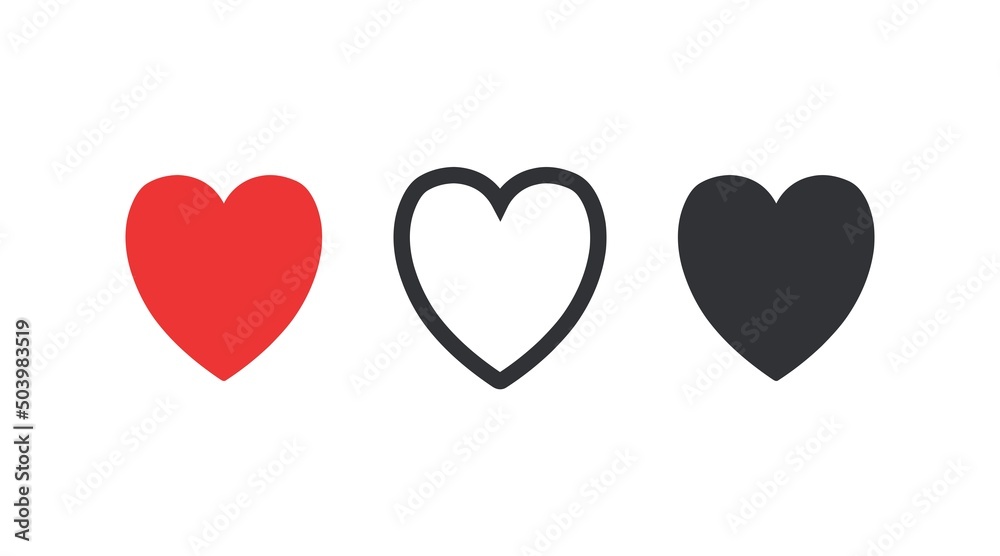 Heart symbol icon set