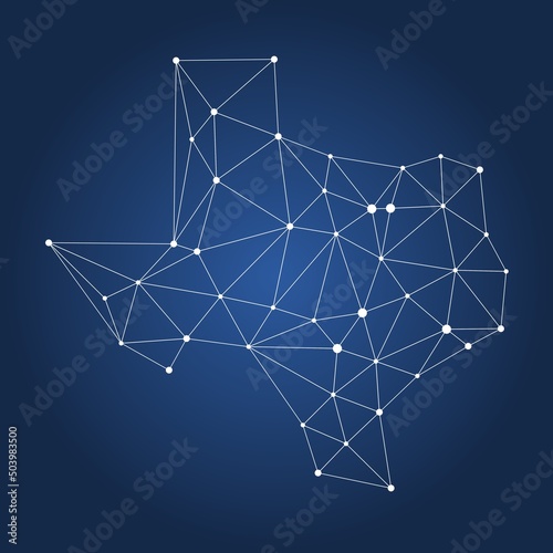 Texas state connected dots map