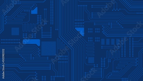 Blue electronic circuit board vector