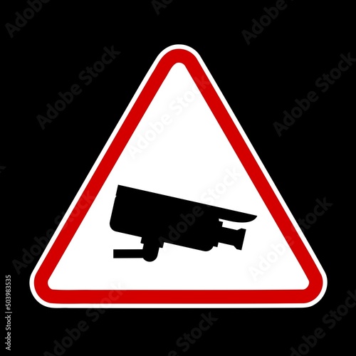 CCTV security camera warning sign