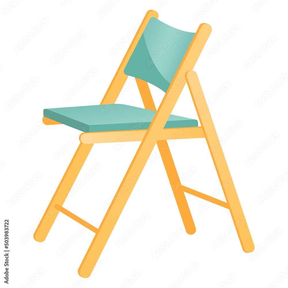 Flat illustration of sun chair for beach bar zone Flat illustration of sun chair for beach bar zone