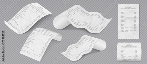Invoice bill credit card transaction. Receipt paper invoice vector, Supermarket shop paper receipt.