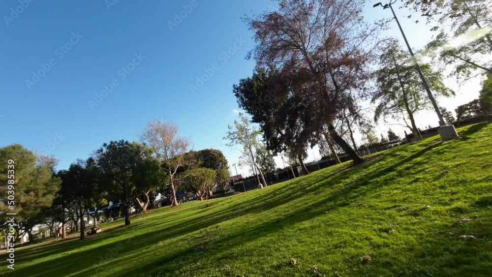 Flying FPV in a calm peaceful park Flying FPV in a calm peaceful park