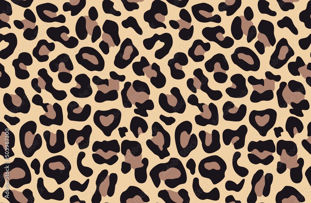 
Leopard skin vector print seamless texture, stylish fashion design.