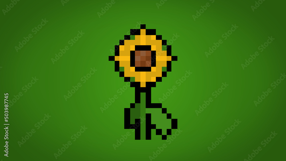 Pixel Sunflower background - high res 8 bit wallpaper Pixel Sunflower background - high res 8 bit wallpaper