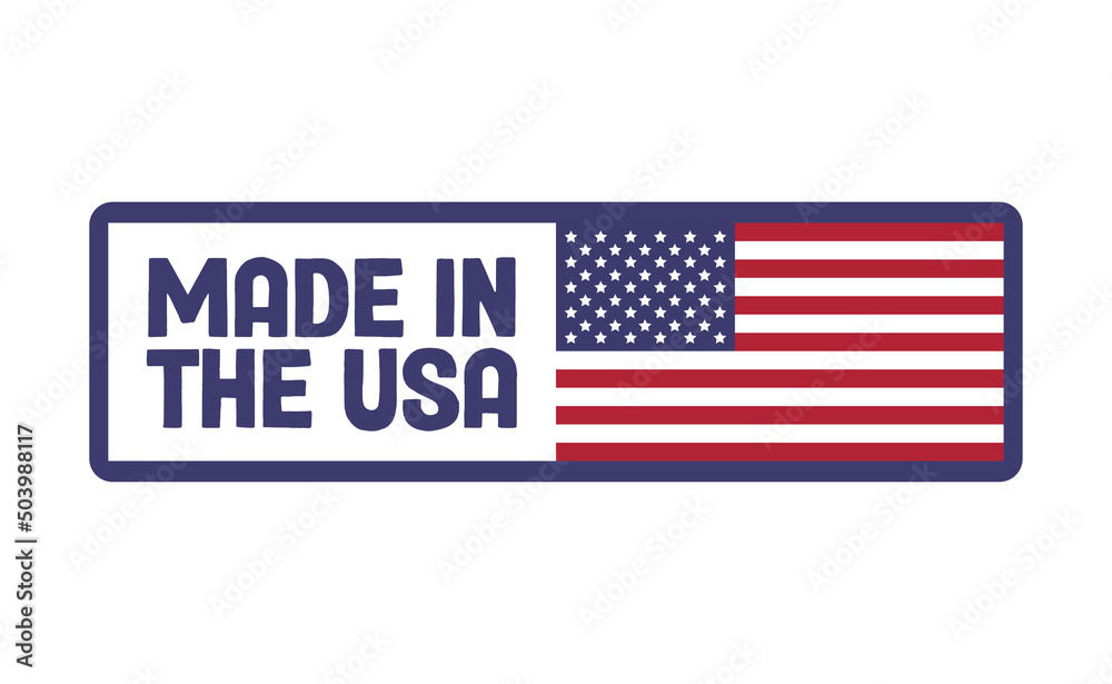 Made in America badge. United States patriotic symbol. American label. USA emblem. Made in America badge. United States patriotic symbol. American label. USA emblem.