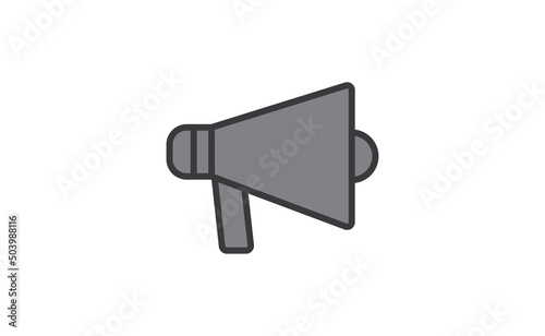 Megaphone vector icon. Promo announcement. Offer symbol. Bullhorn pictogram.