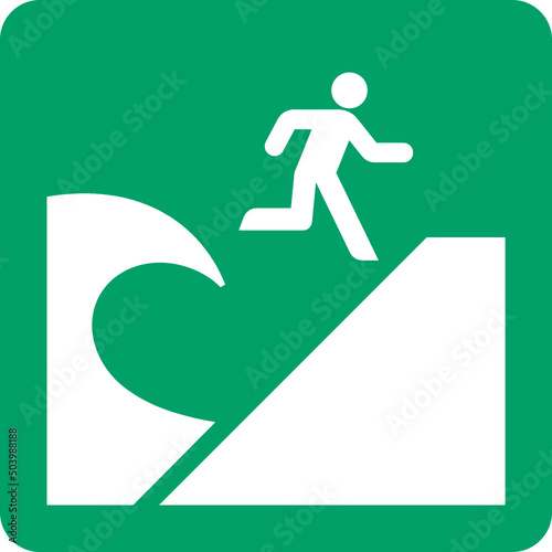 ISO 7010 E062 Tsunami evacuation area