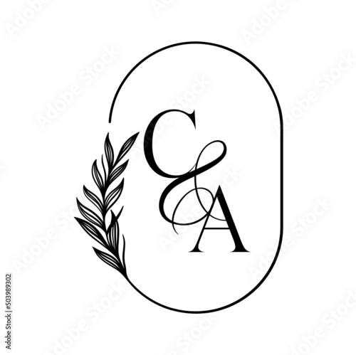 ac, ca, Elegant Wedding Monogram, Wedding Logo Design, Save The Date Logo