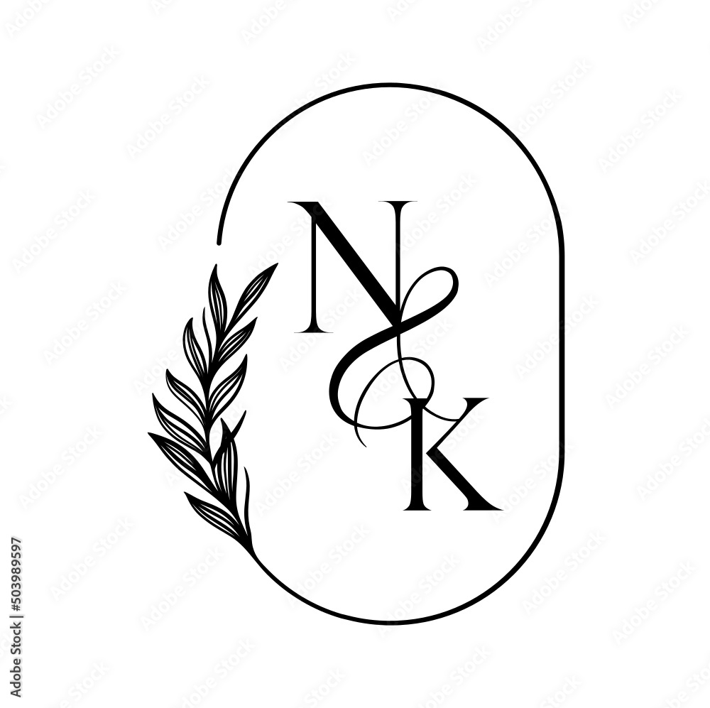 kn, nk, Elegant Wedding Monogram, Wedding Logo Design, Save The Date ...