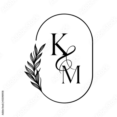 mk, km, Elegant Wedding Monogram, Wedding Logo Design, Save The Date Logo