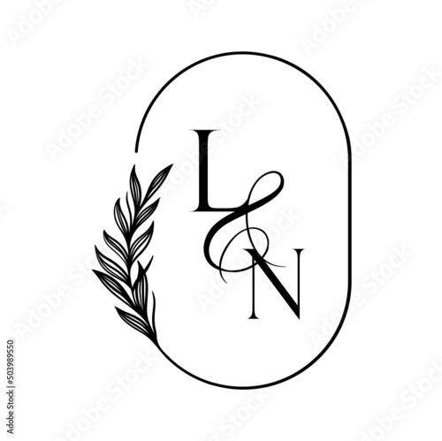 nl, lv, Elegant Wedding Monogram, Wedding Logo Design, Save The Date Logo