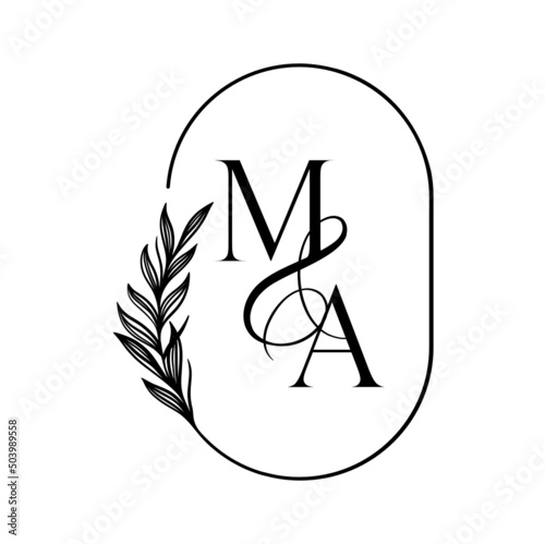 am, ma, Elegant Wedding Monogram, Wedding Logo Design, Save The Date Logo
