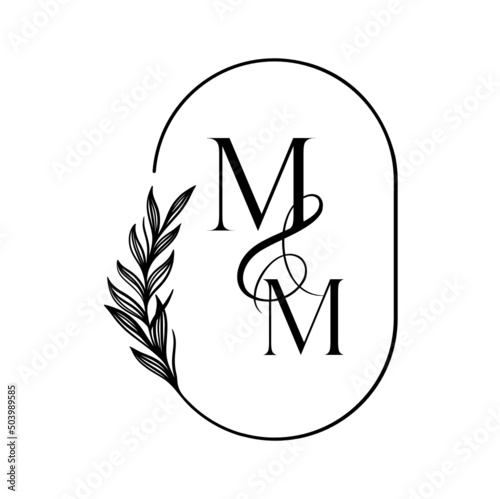 mm, mm, Elegant Wedding Monogram, Wedding Logo Design, Save The Date Logo