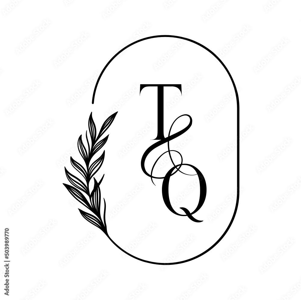 qt, tq, Elegant Wedding Monogram, Wedding Logo Design, Save The Date Logo qt, tq, Elegant Wedding Monogram, Wedding Logo Design, Save The Date Logo