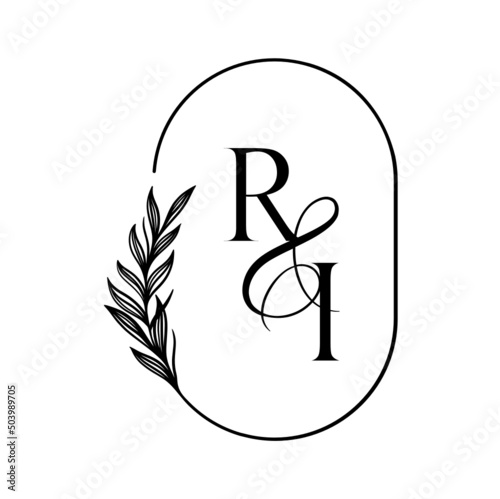 ir, ri, Elegant Wedding Monogram, Wedding Logo Design, Save The Date Logo