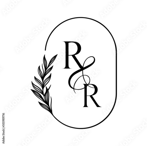 rr, rr, Elegant Wedding Monogram, Wedding Logo Design, Save The Date Logo photo