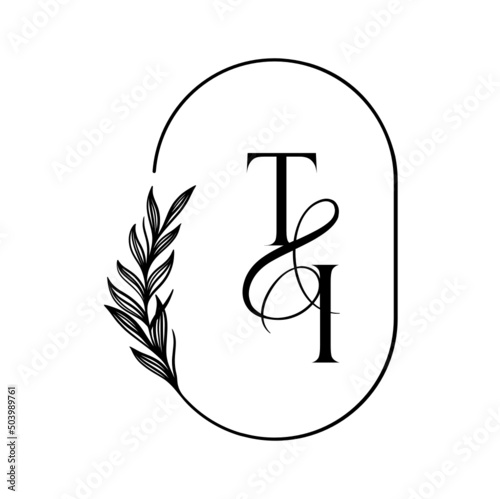 it, ti, Elegant Wedding Monogram, Wedding Logo Design, Save The Date Logo