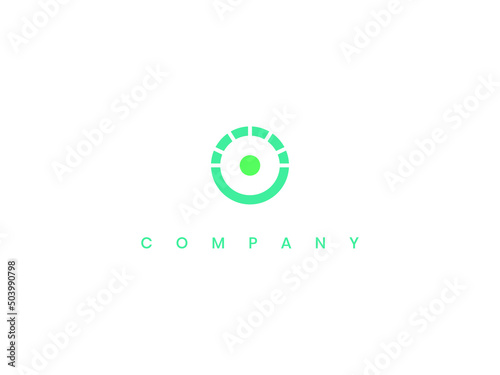 Abstract letter o logo with dot concept, dot o logo design, negative space motion gear logo icon vector template on white background, Universal colorful biotechnology molecule atom DNA chip symbol