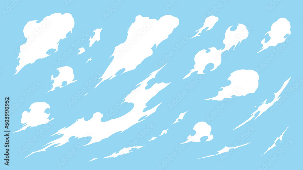 かっこいい雲のイラスト素材セット エフェクト風 Stock Vector Adobe Stock