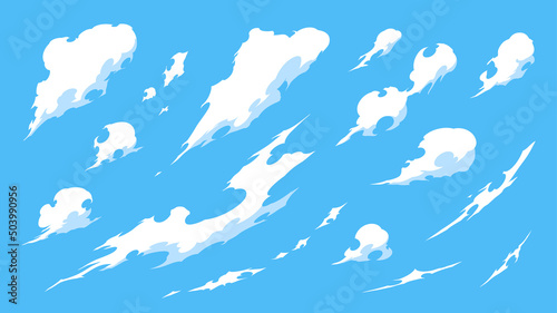 かっこいい雲のイラスト素材セット_エフェクト風
