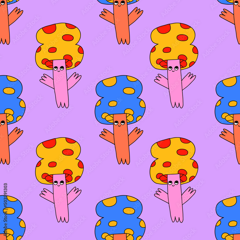 1970 good vibes and 1970 daisy flower.vector psychedelic art - seamless pattern with hippie flowers.Funky and groovy floral ornament.Vibrant square textile with flowers dudes characters. 1970 good vibes and 1970 daisy flower.vector psychedelic art - seamless pattern with hippie flowers.Funky and groovy floral ornament.Vibrant square textile with flowers dudes characters.