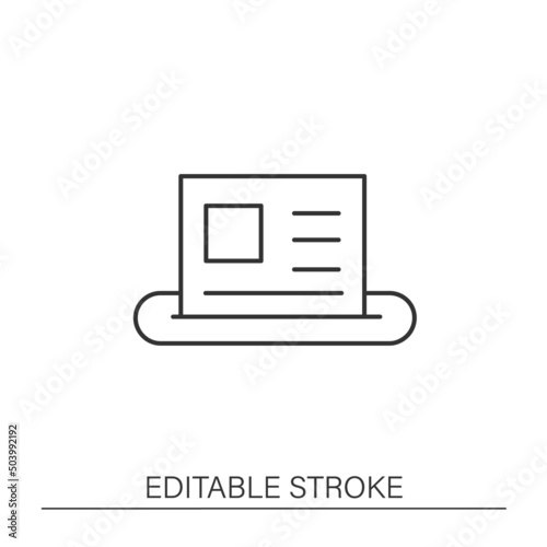 Newspaper color icon. Periodical publication. Articles on paper. Information space. Important news. New media concept. Isolated vector illustration