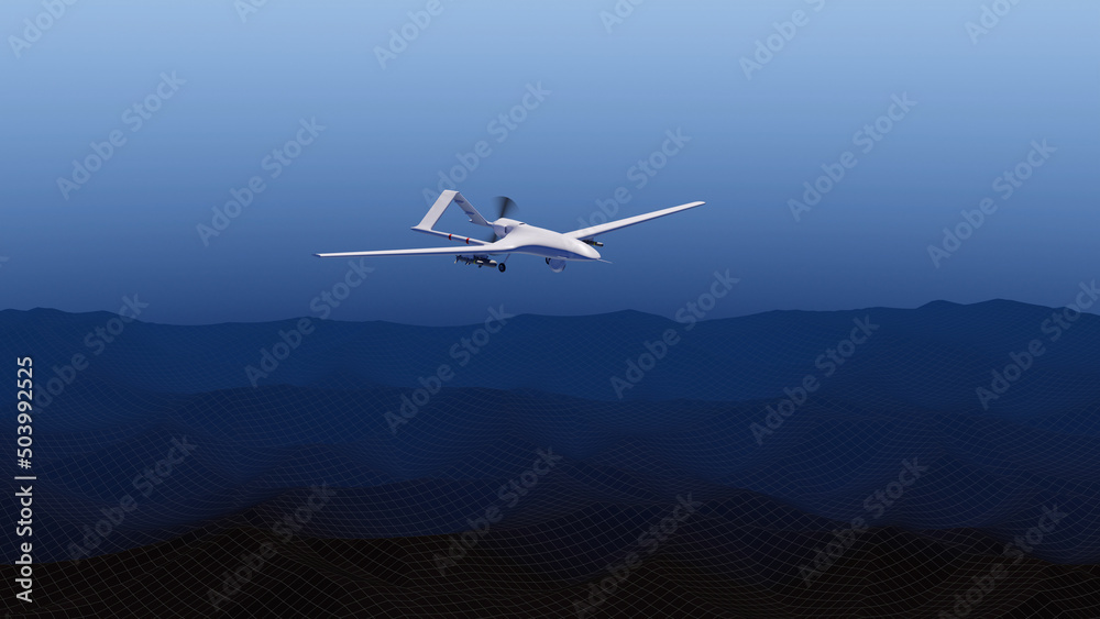 UAV Drone 'unmanned aerial vehicle' Turkey's UAV 3D illustration UAV Drone 'unmanned aerial vehicle' Turkey's UAV 3D illustration