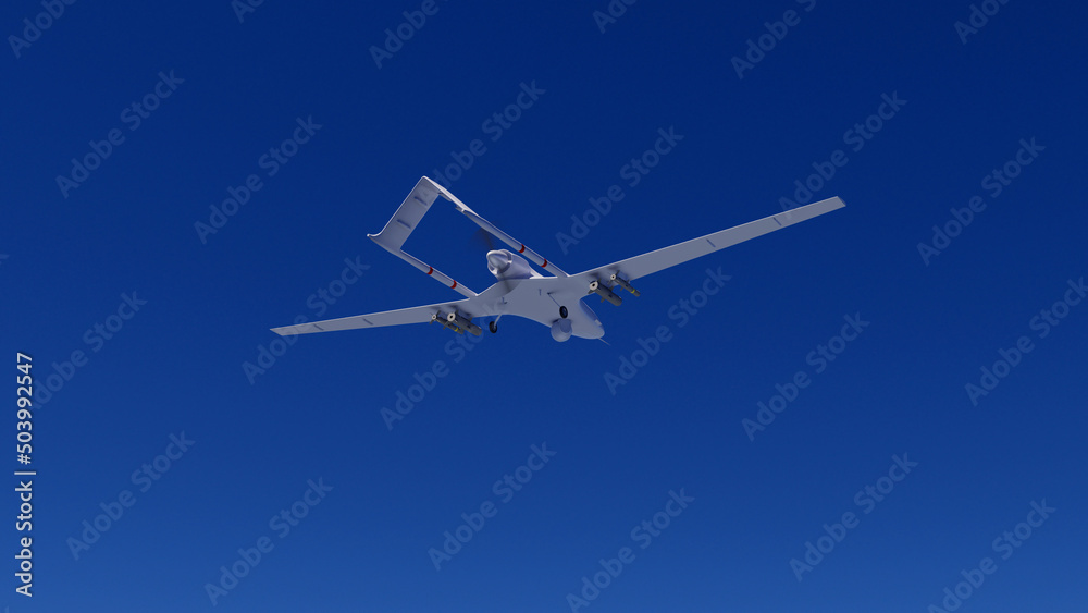 UAV Drone 'unmanned aerial vehicle' Turkey's UAV 3D illustration