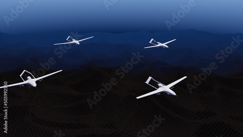 UAV Drone 'unmanned aerial vehicle' Turkey's UAV 3D illustration photo