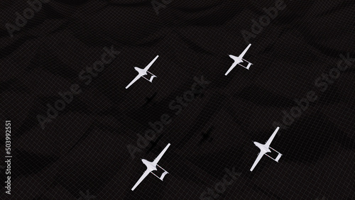 UAV Drone 'unmanned aerial vehicle' Turkey's UAV 3D illustration