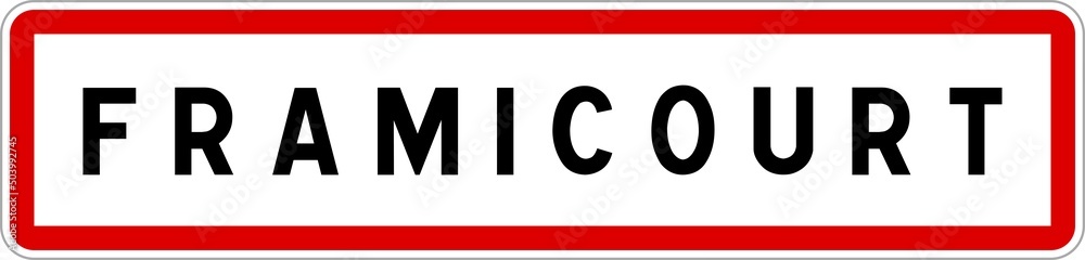 Panneau entrée ville agglomération Framicourt / Town entrance sign Framicourt Panneau entrée ville agglomération Framicourt / Town entrance sign Framicourt
