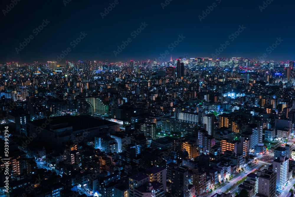 東京都墨田区 東京ソラマチスカイツリービューからの夜景、丸の内方面