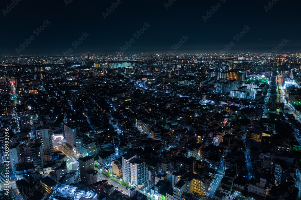 東京都墨田区 東京ソラマチスカイツリービューからの夜景、東側